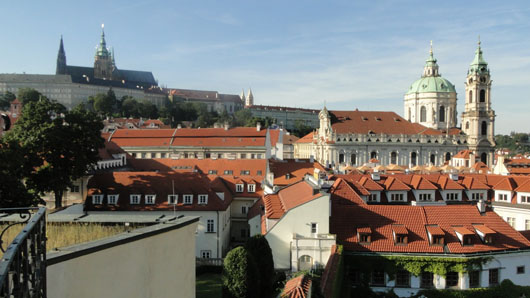 Vrtbovská Garden - View to the St. Nicholaus Church & St. Vitus´s Cathedral