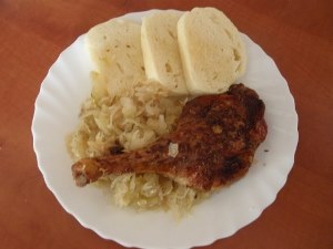 Duck, boiled cabbage and dumplings