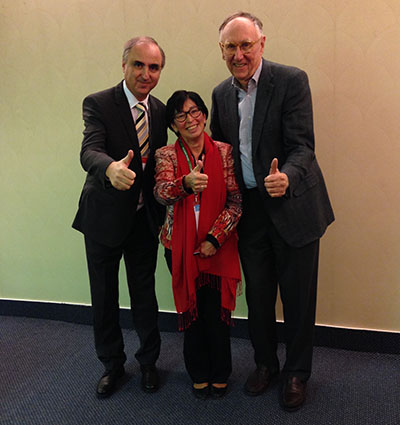 Petr Seidl, Lena Halounová and Jack Dangermond (right)